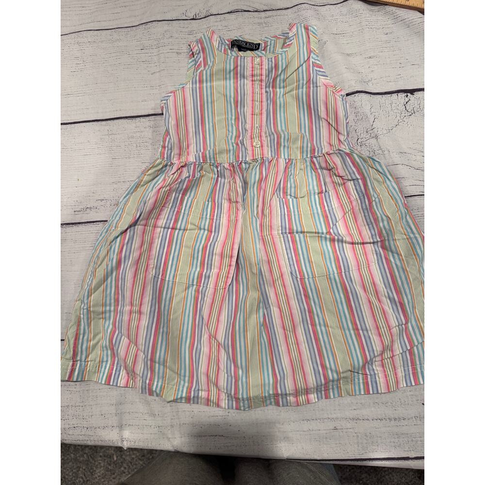 Lands End Striped Dress Kids size 4